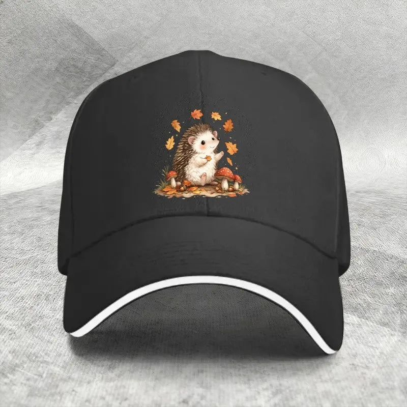 Autumn Hedgehog Mushroom Baseball Cap