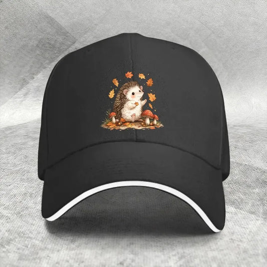 Autumn Hedgehog Mushroom Baseball Cap