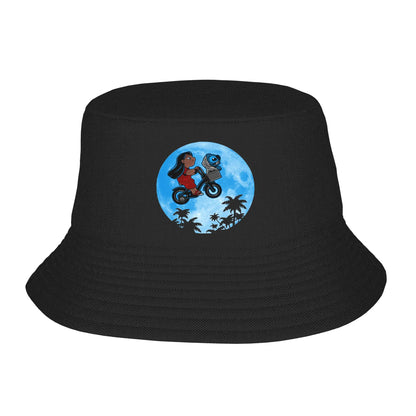 Unisex Bucket Hat Lilo And Stitch Spring Headwear Lightweight Hiking Fishing Hat