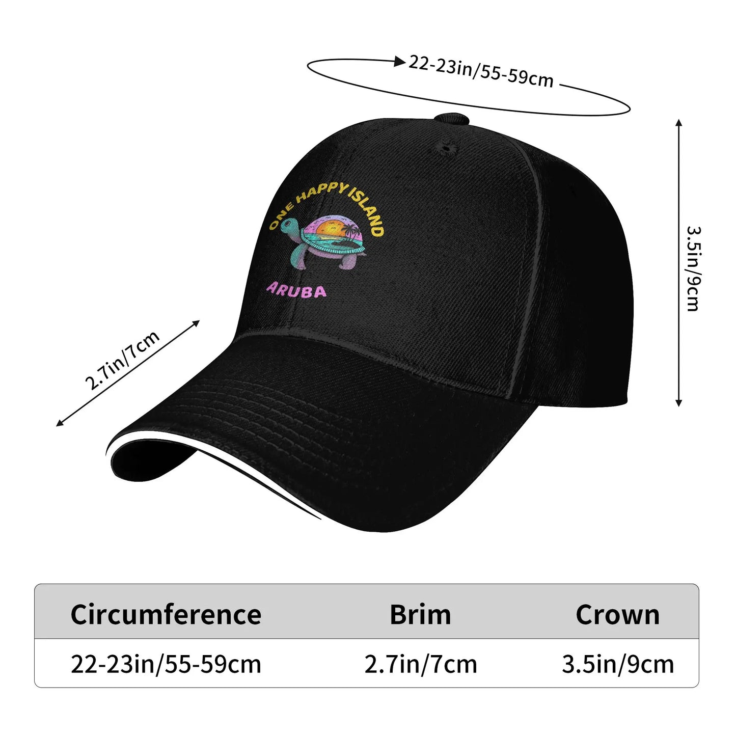 Aruba One Happy Island Sun Baseball Cap