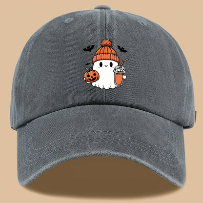 Baseball Cap Cute Ghost Pumpkin Milk Tea