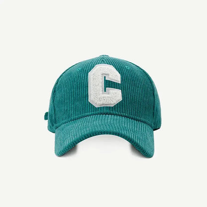Corduroy Baseball Cap Ladies Fashion C Letter Snapback Hat Adjustable Casual Hip Hop Cap For Men