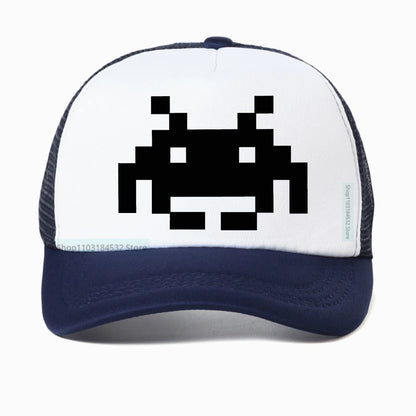Don't Invade My Space Newest Space Invaders Arcade Mesh Breathable Baseball Cap
