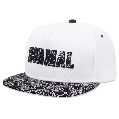 Trendy NORMAL Embroidered Pattern Flat Edge Hat Fashionable Men's Hip Hop Hat Women's Snapback Cap