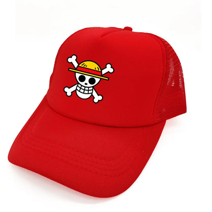 Monkey D Luffy Trucker Cap Men Anime One Piece Straw Hat Baseball Cap