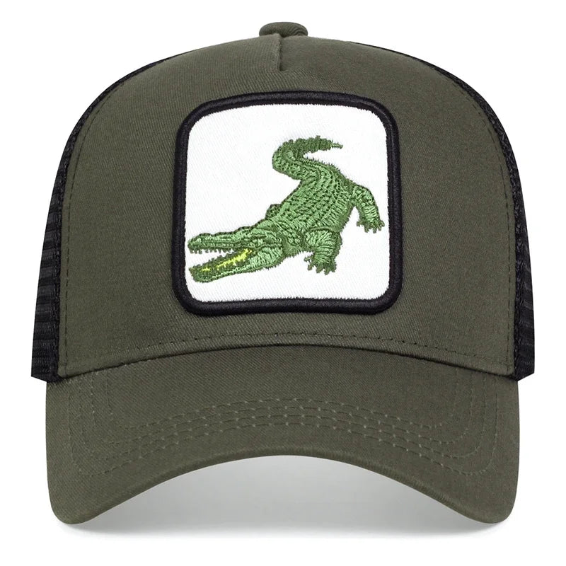 Unisex Crocodile Embroidery Baseball Net Caps