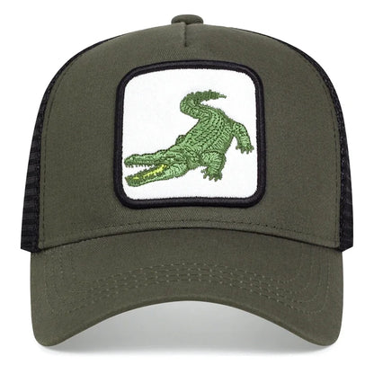 Unisex Crocodile Embroidery Baseball Net Caps