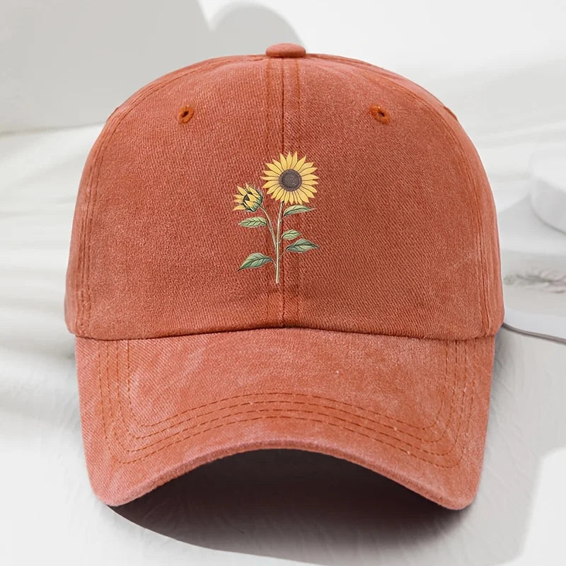 Retro Sunflower Pattern Baseball Hat Dad Hat