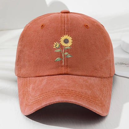 Retro Sunflower Pattern Baseball Hat Dad Hat