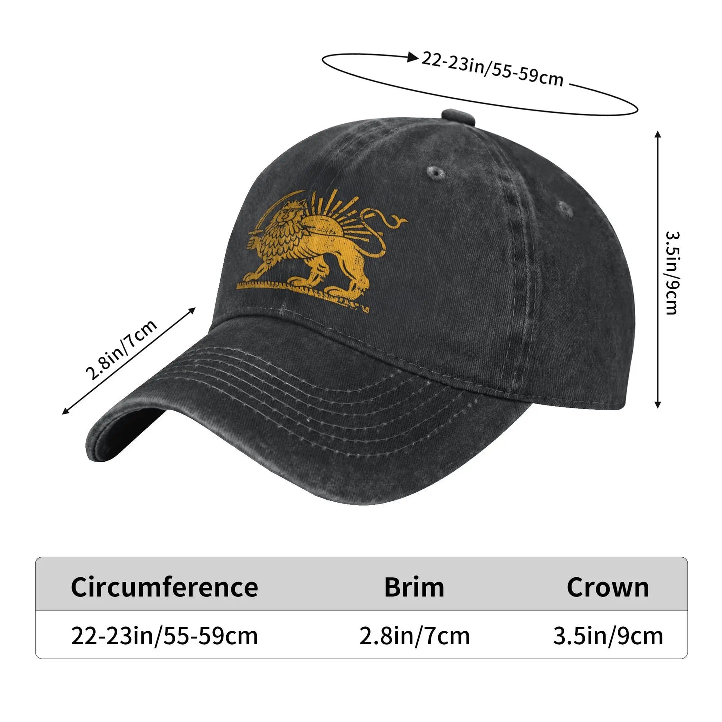 Iran Flag Lion Sun Baseball Cap