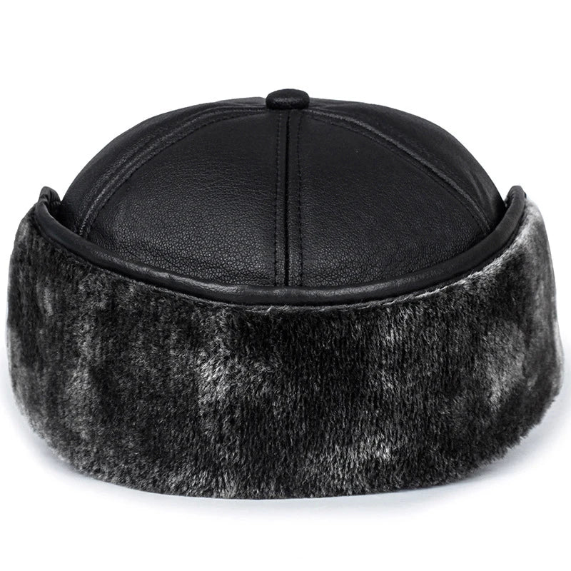 Winter New Men's Hat Imitation Leather Baseball Cap