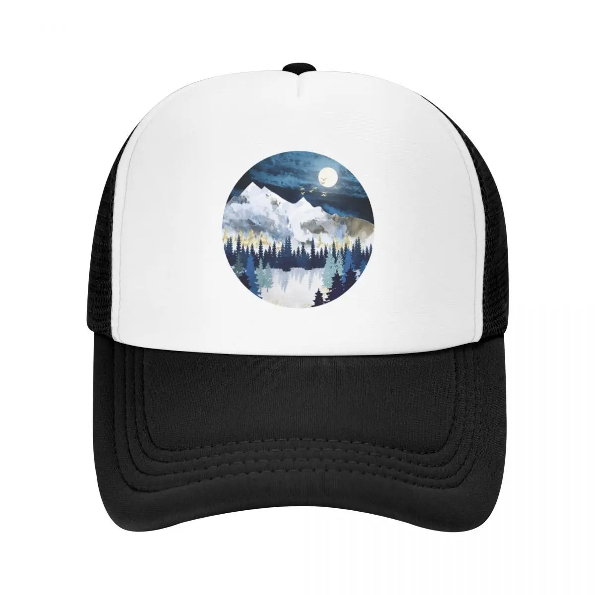 Moonlit Snow Baseball Cap