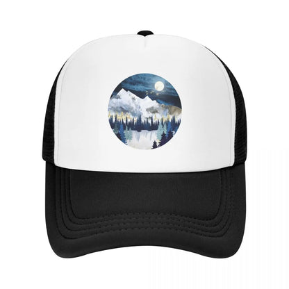Moonlit Snow Baseball Cap