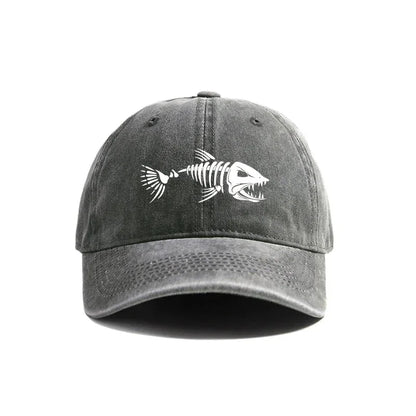 Fishbone Baseball Cap Summer Distressed Dad Hats Men