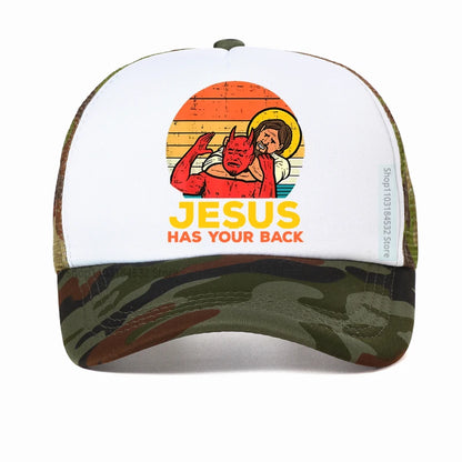 Jesus Has Your Back Jiu Jitsu Retro Christian Baseball Cap
