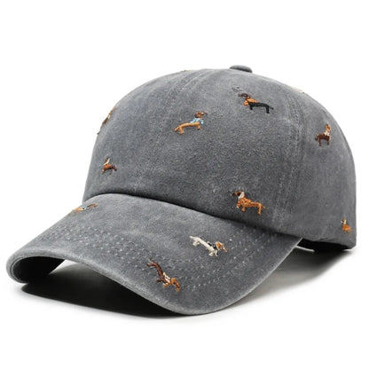 Fashion Embroidery Puppy Baseball Cap