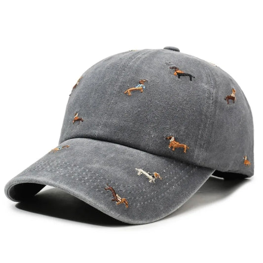 Fashion Embroidery Puppy Baseball Cap