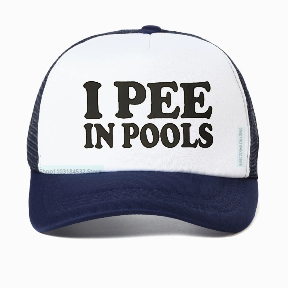 I Pee In Pools Letter Mesh Baseball Cap