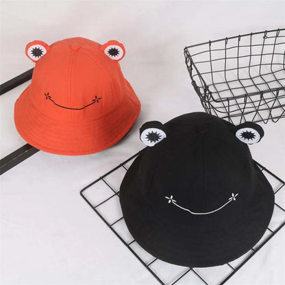 Dust proof Cute Cotton Frog Sun Protective Women Bucket Hat