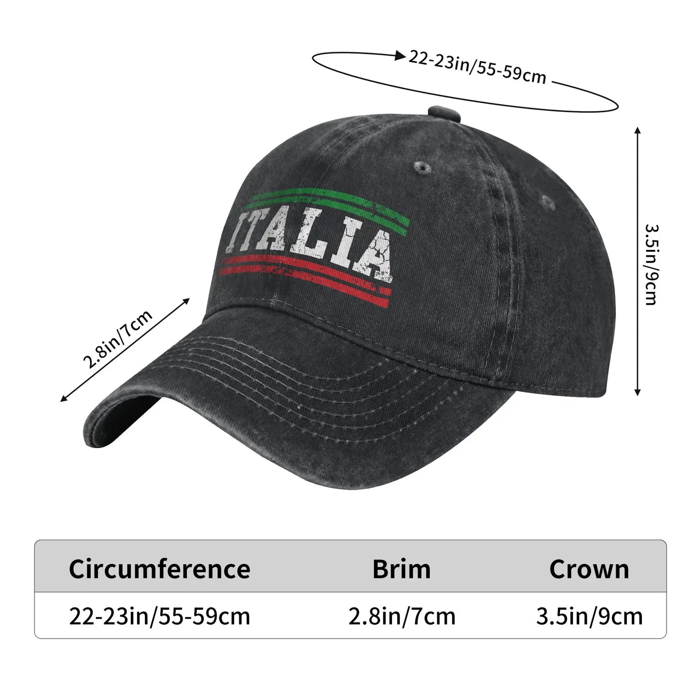 Italia Flag Italy Italian Vintage Distressed Sun Baseball Cap
