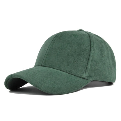 Fashion Suede Baseball Caps For Men Women Autumn Winter Solid Retro