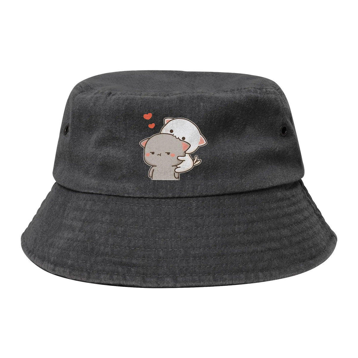 Peach And Goma Love Call Bucket Hat Vocation Mochi Cat