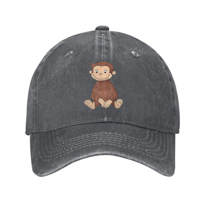 Curious George Washed Denim Cap Casual Baseball Hats
