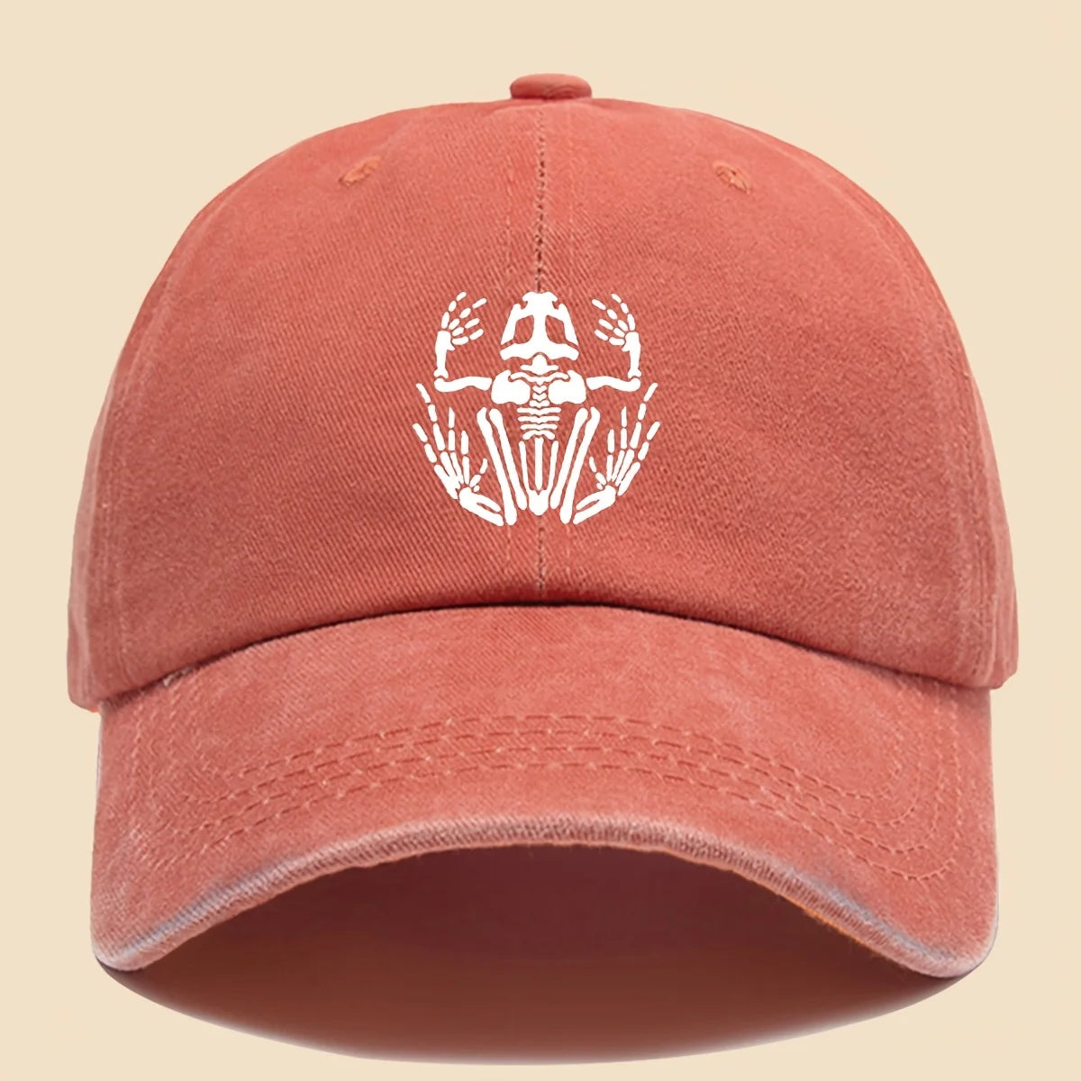 Skeleton Frog Printed Baseball Hat For Men Women