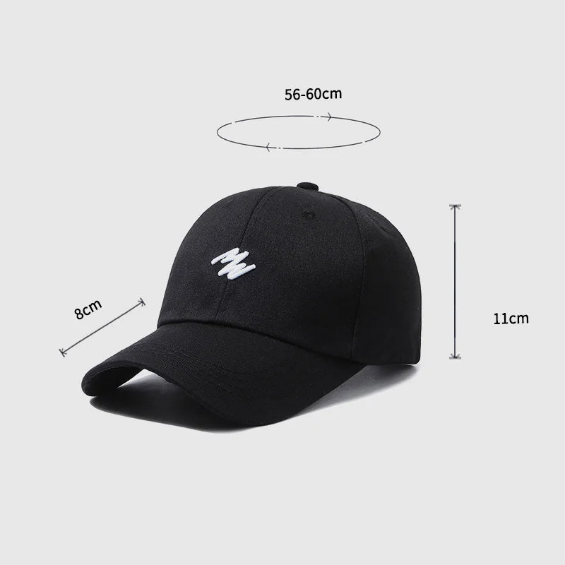 3D Embroidered "MN" Simple Korean Design Baseball Cap For Men Women