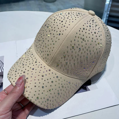 Full Body Rhinestone Baseball Cap Men Women Cotton Diamonds