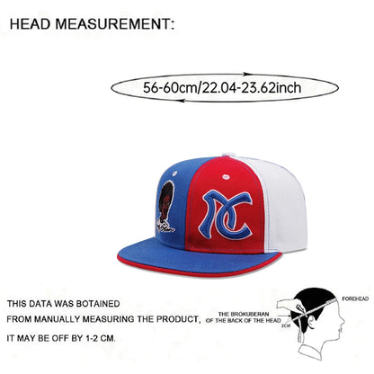 New Flat Edge Hat AC Embroidered Color Blocked Snapback Hat