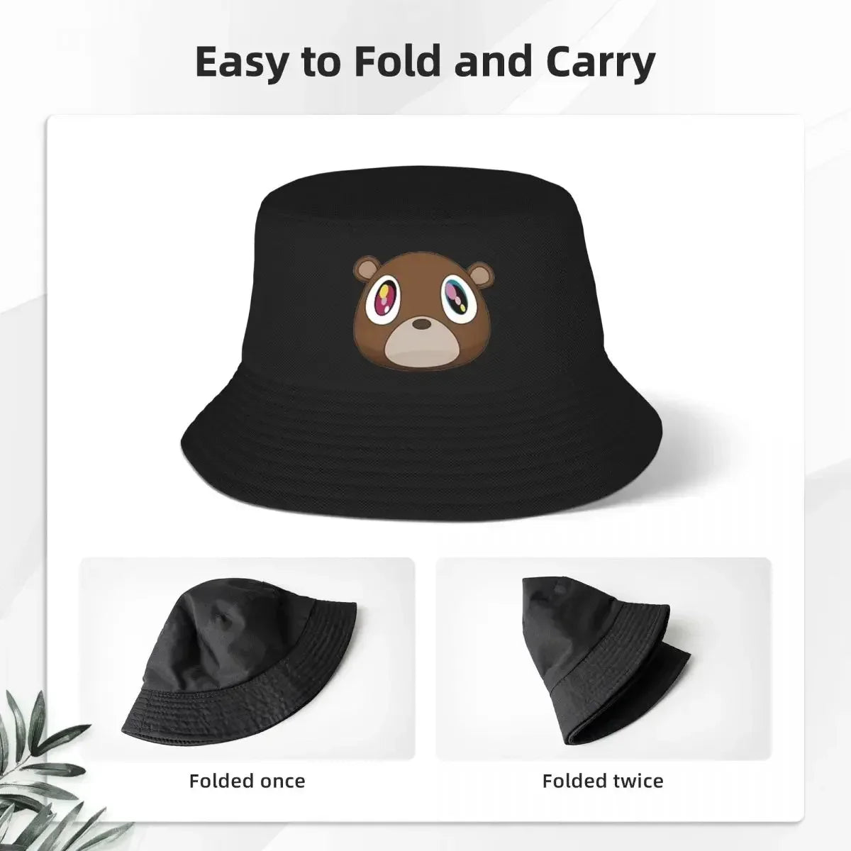 2026 Trendy Graduation Bear Kanye West Rapper Bucket Hat