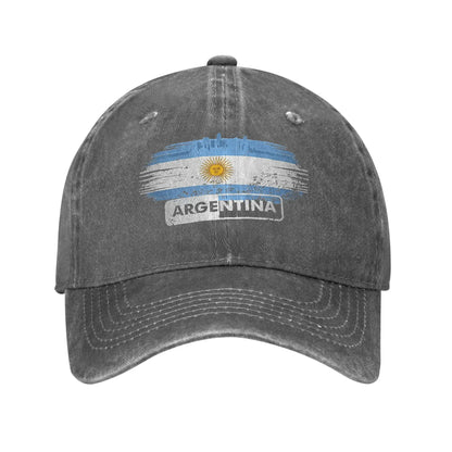 Argentina Flag Washed Baseball Cap