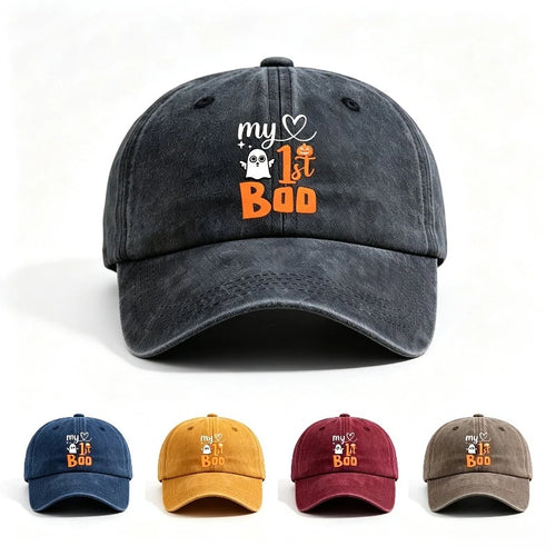 Baseball Cap Ghost Pumpkin Heart Graphic