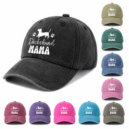 Dachshund Mama Vintage Washed Baseball Cap