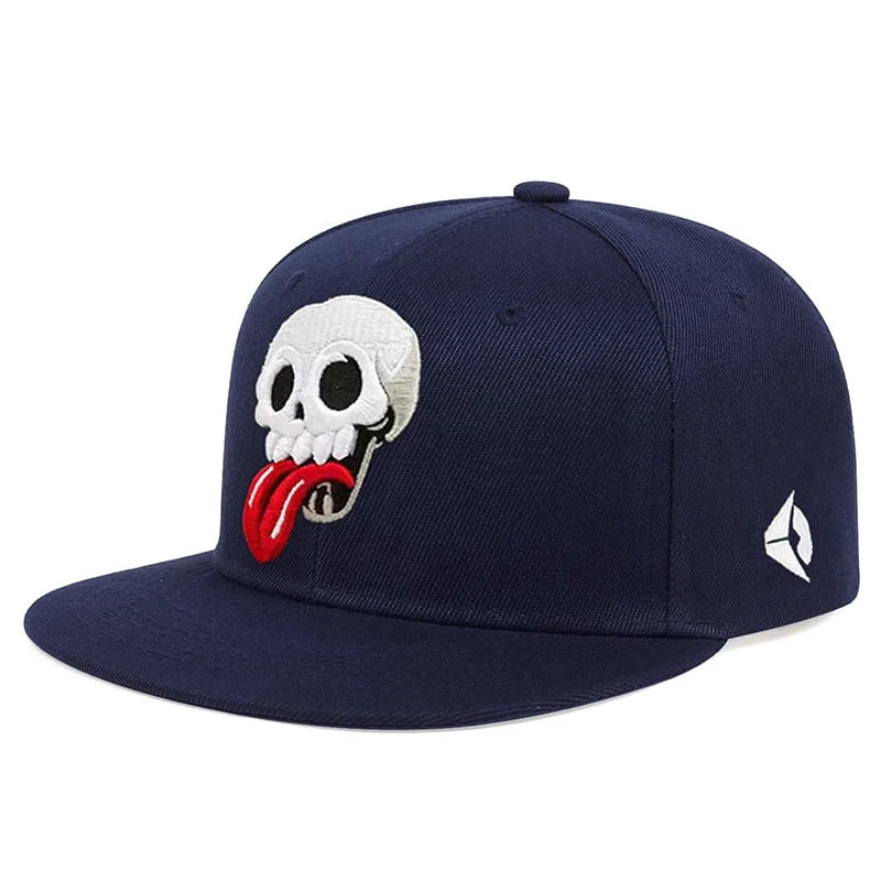 Unisex Skeleton Embroidery Hip-hop Hats Snapback Baseball Caps