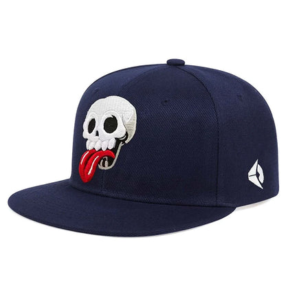 Unisex Skeleton Embroidery Hip-hop Hats Snapback Baseball Caps