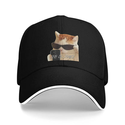 Thug Life Smiling Beluga Cat Baseball Caps