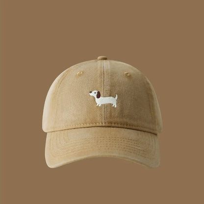 Retro Embroidered Embroidery Baseball Cap Animals Peaked Cap Canvas Baseball Hat