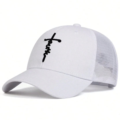 Unisex Letter Cross Embroidery Baseball Caps