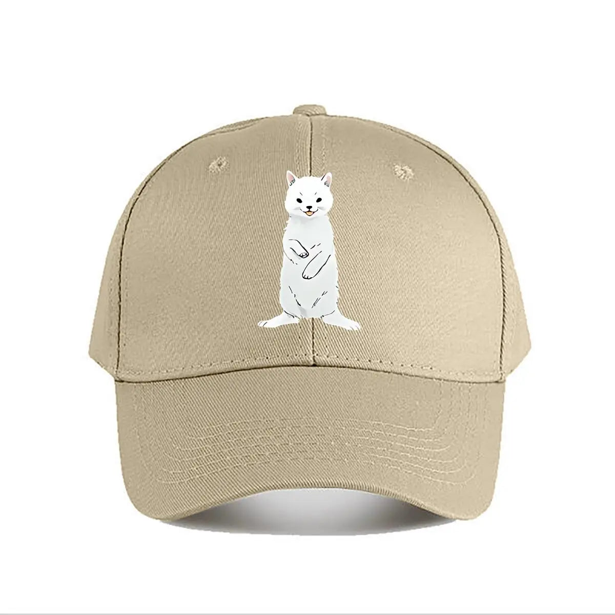 White Cartoon Cat Plush Decor Toy Baseball Cap