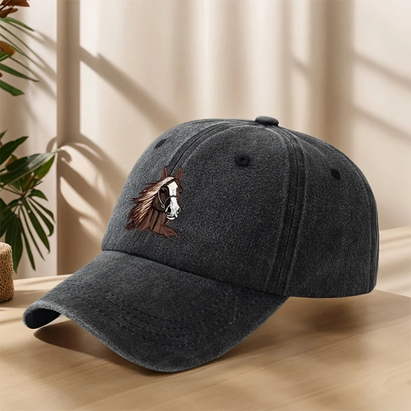 Trendy Versatile Fashion Horse Head Print Baseball Cap