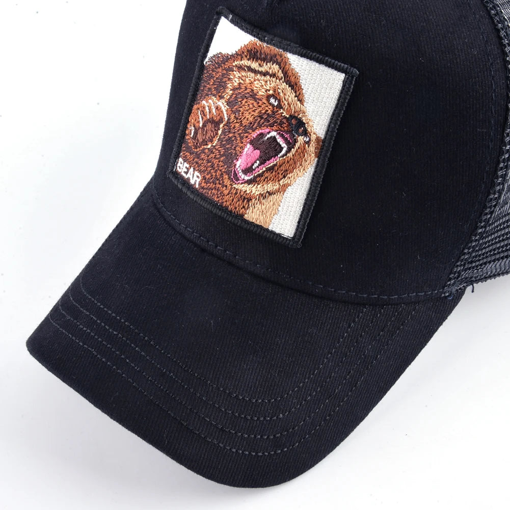 Four Seasons Snapback Baseball Cap Men Fashion Bear Embroidery