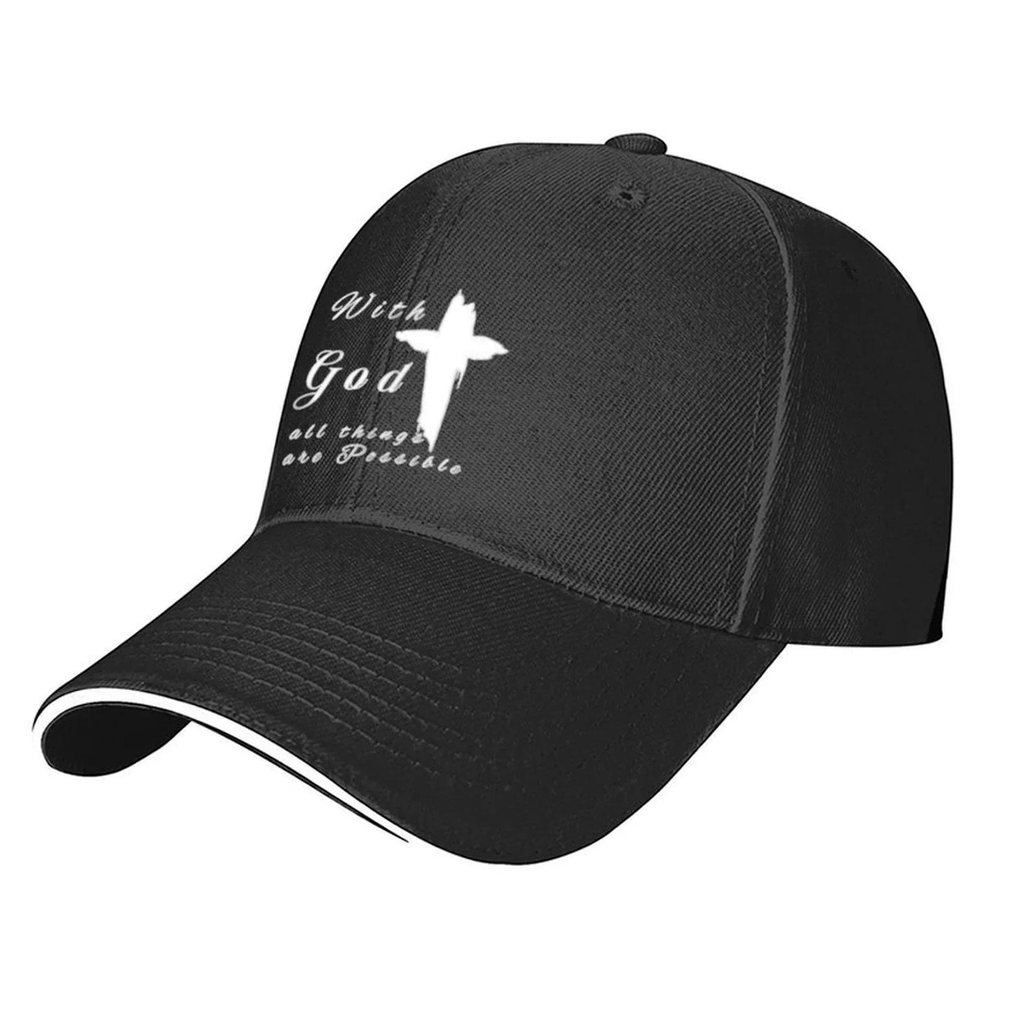 With God All Things Are Possible Cross Baseball Cap