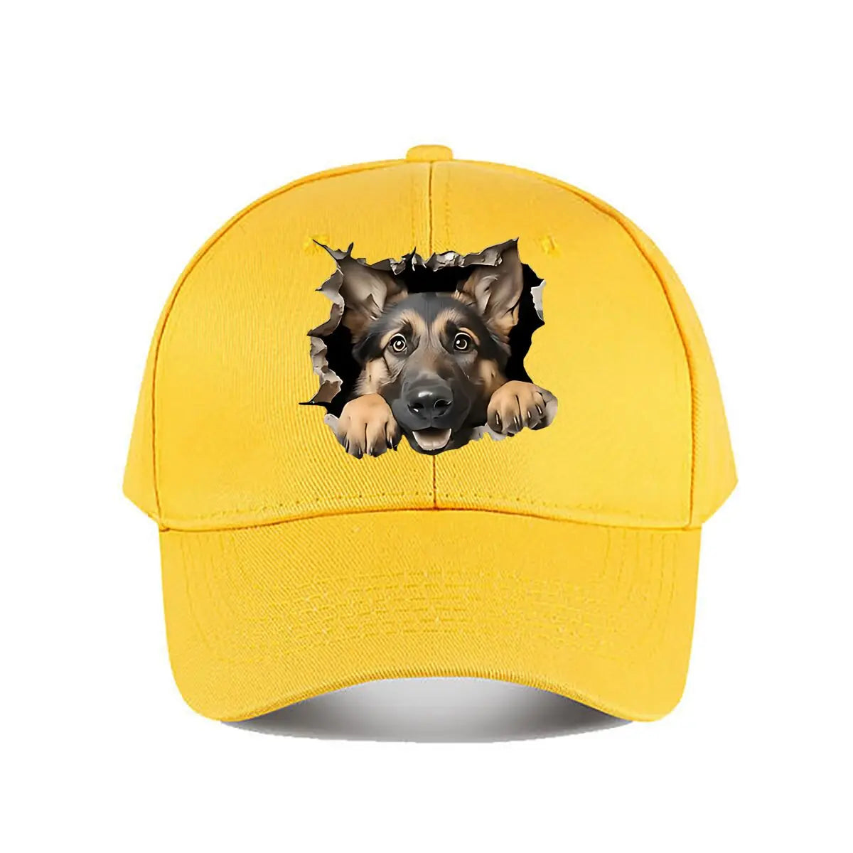 German Shepherd Ripped Wall Baseball Cap
