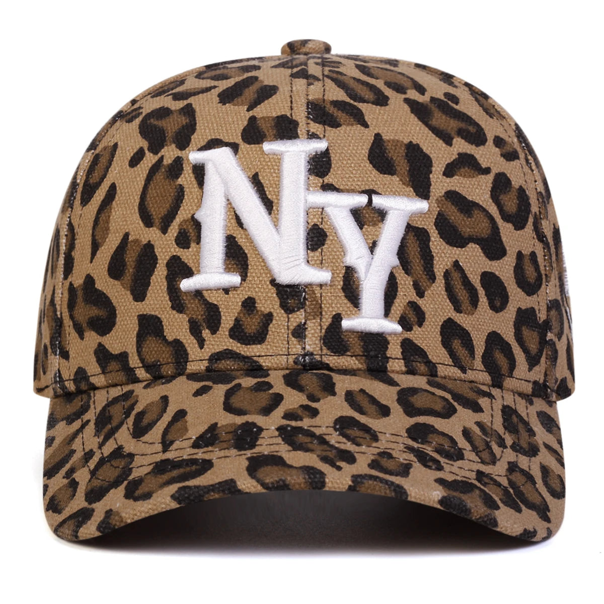 Unisex Letter Embroidery Leopard Print Baseball Caps Trucker Hats