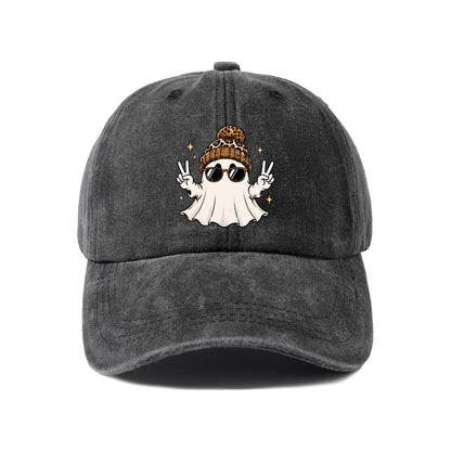 Cool Ghost with Sunglasses Graphic Baseball Cap