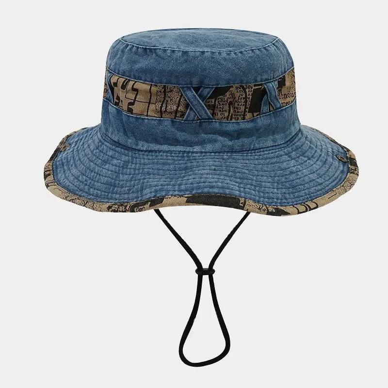 Four Seasons Cotton Letter Embroidery Pattern Bucket Hat