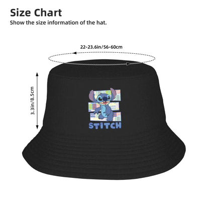 Women Men Bucket Hat Cartoon Lilo Stitch Summer Beach Getaway Headwear Outdoor