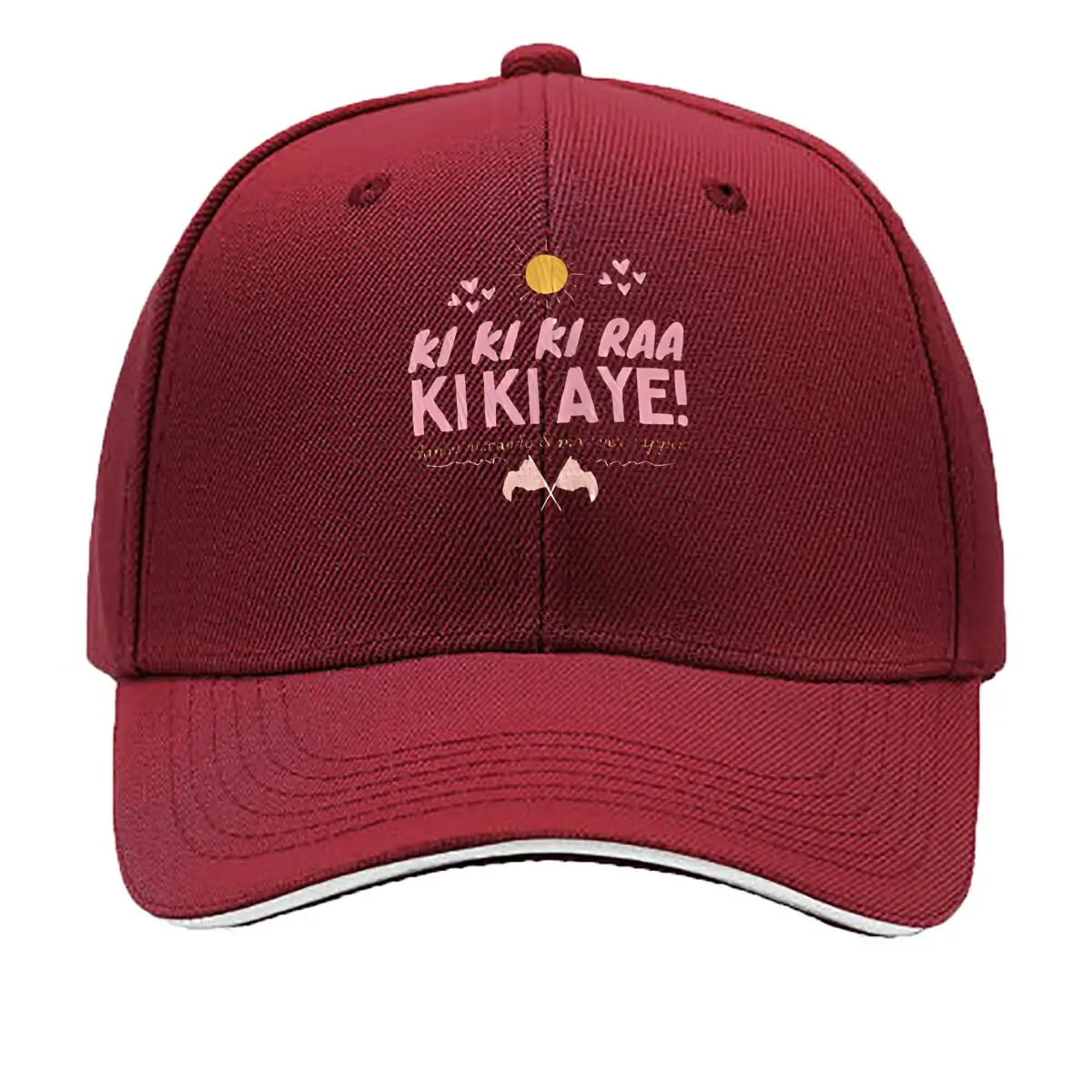 Ki Ki Ki Raa Kiki Aye Pink Text Sandwich Baseball Cap